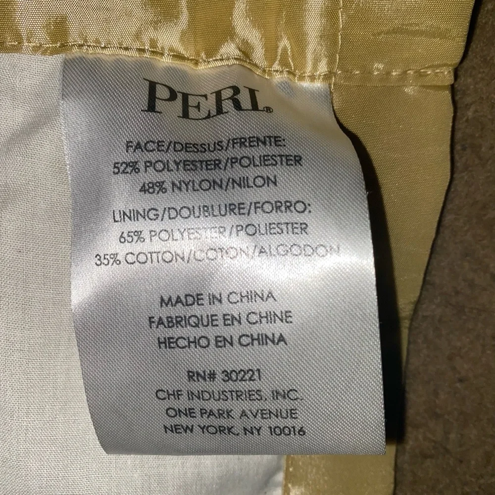 Peri Gold Sheen Textured Tiered Rod Pocket Elegant Window Valance Curtain 52x18